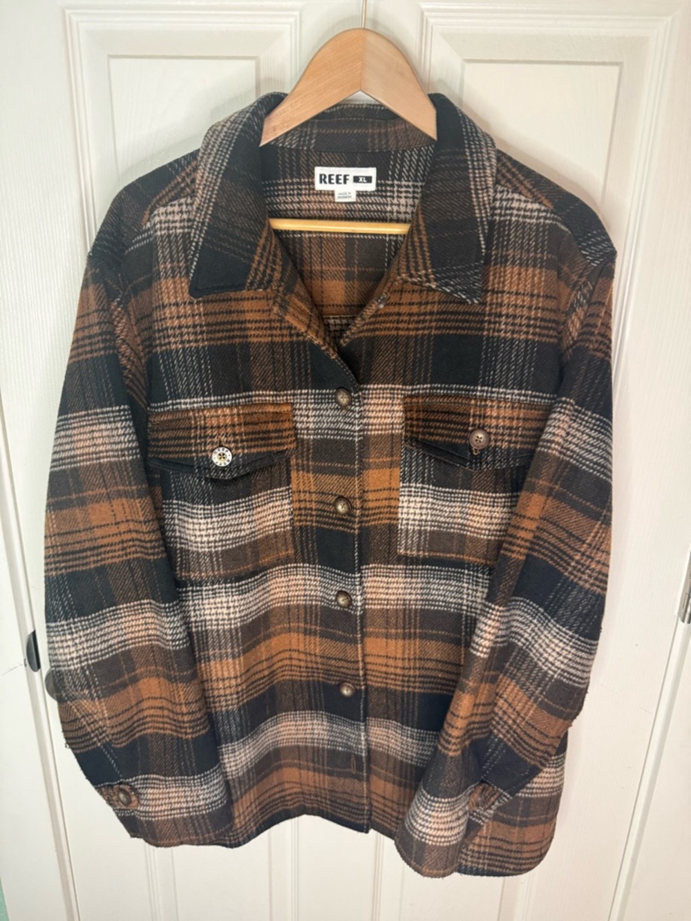 Reef Plaid Button-Up Shacket